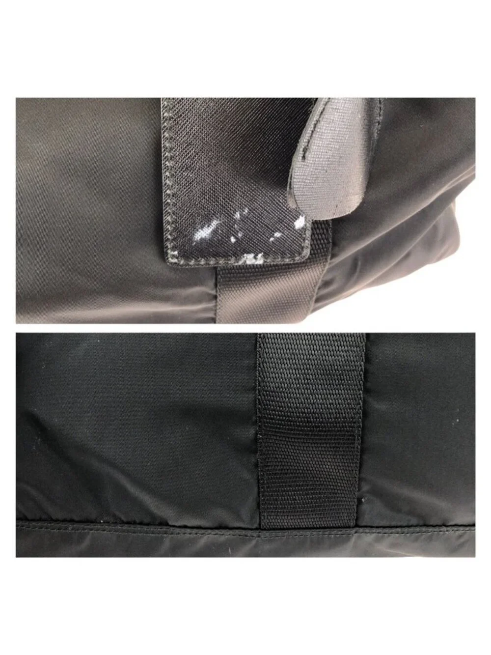 Prada Tessuto Saffiano Black Nylon Leather Boston
